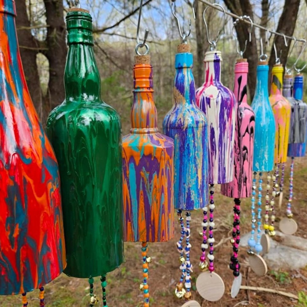 Wine Bottle Wind Chimes - Picture 4 of 7